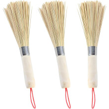 Multipurpose Dish Brush With Ergonomic Design Handle, Natural Bamboo For Cast Iron Wok Cleaning And Environmental Health, Compact Storage And Drying