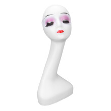 Cabeça de manequim de espuma para pintura DIY, design elegante de rosto feminino para ampla aplicação, material durável e atóxico com furos para