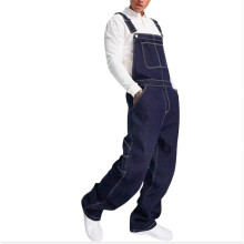 Rugged Men's Denim Bib Overall, High-Back Shoulder Straps for Enhanced Support, Functional Pockets for Daily Essentials, Tough & Roomy Build with
