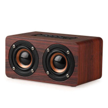 Hand-made Box Wooden Bluetooth Speaker, Portable Rechargeable Multimedia Music Speaker with Volume Adjustment via Tuning, Superior Sound Quality for