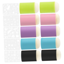 Finger Sleeve Smearing Tool With Patterned Ruler Templates And Sponge Daubers For Ink Chalk Paint And Finger Covers