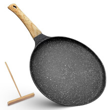 Crepe Pan 28 Cm Induction Compatible Granite NonStick Coating Bakelite Handle PFOA For Pancakes