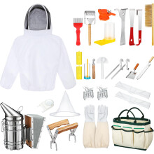 Beekeeping Supplies 30Piece Beehive Kit With Smoker And Uncapping Tool For Beginners Starter Bee Keeper Equipment