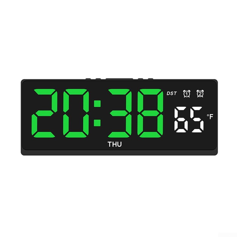 LED Digital Alarm Clock With Two Alarms Temp Display F/C Voice Activated Illumination Five Brightness Levels WhiteBlue