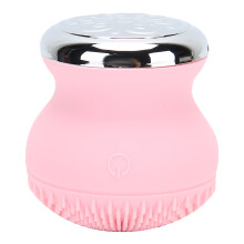 Milde exfoliërende scrubborstel met antisliphandvat en duurzame prestaties voor diepe reiniging en gezichtsmassage, 1 stuk, roze, actieve siliconen,
