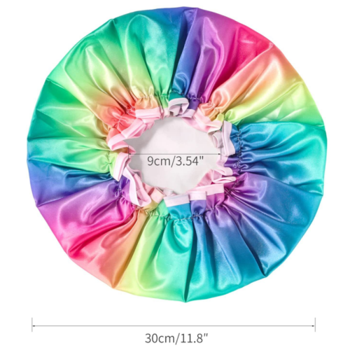 Bonnet de douche imperméable multi-usages, bonnet de bain réutilisable et ajustable avec cordon de serrage et sangles élastiques faciles à 1