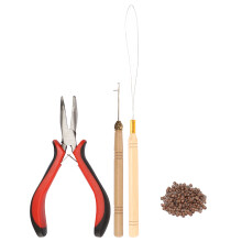 Outil de traction pour perles à crochet, pince à extensions de cheveux avec micro-anneaux doublés de silicone, léger et confortable à utiliser,