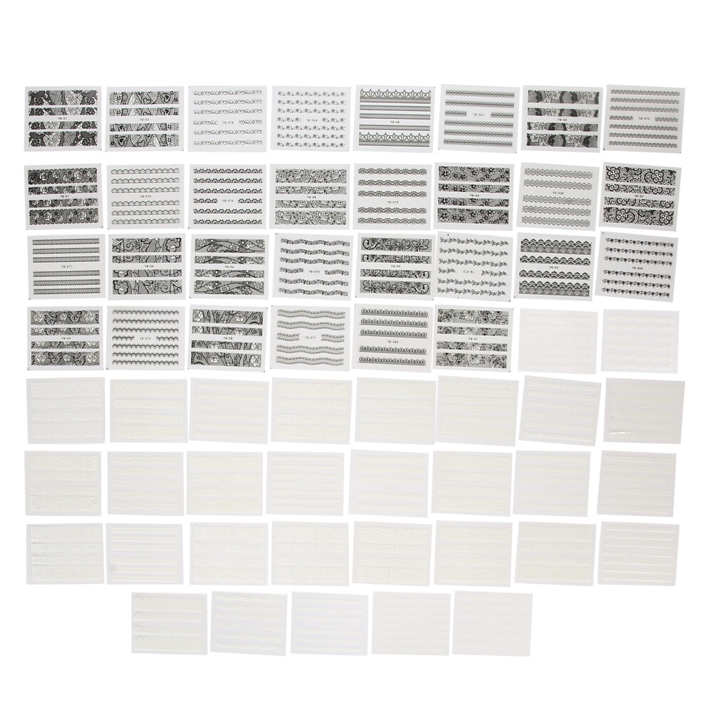 Innovative Nail Art Solution, Reusable Mylar Self-Adhesive Stencils For Perfect Crisp Lines, French Manicure Guides, 60Pcs Set, Ideal For A Creative