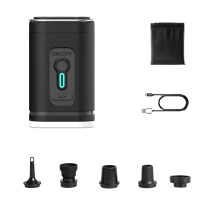 Compact DualPurpose Camping Air Pump and Lamp Rechargeable For Inflatable Bed Black