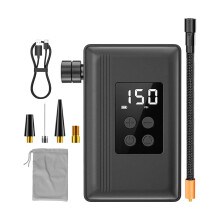 Air Pump for Inflatables AutoOff Rechargeable With Pressure Gauge Electric Inflator for Bike Tires Balloons Pool Toys