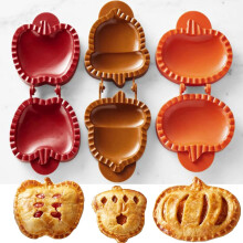Pie Molds Set with Apple Pumpkin Acorn Shapes, Easy Dough Cutting and Neat Sealing for Fall Baking