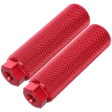 Bicycle Foot Pegs Aluminum Alloy Rear Wheel Pair Anti Slip Carved Surface Red Sturdy Cycling Footrests For Riding