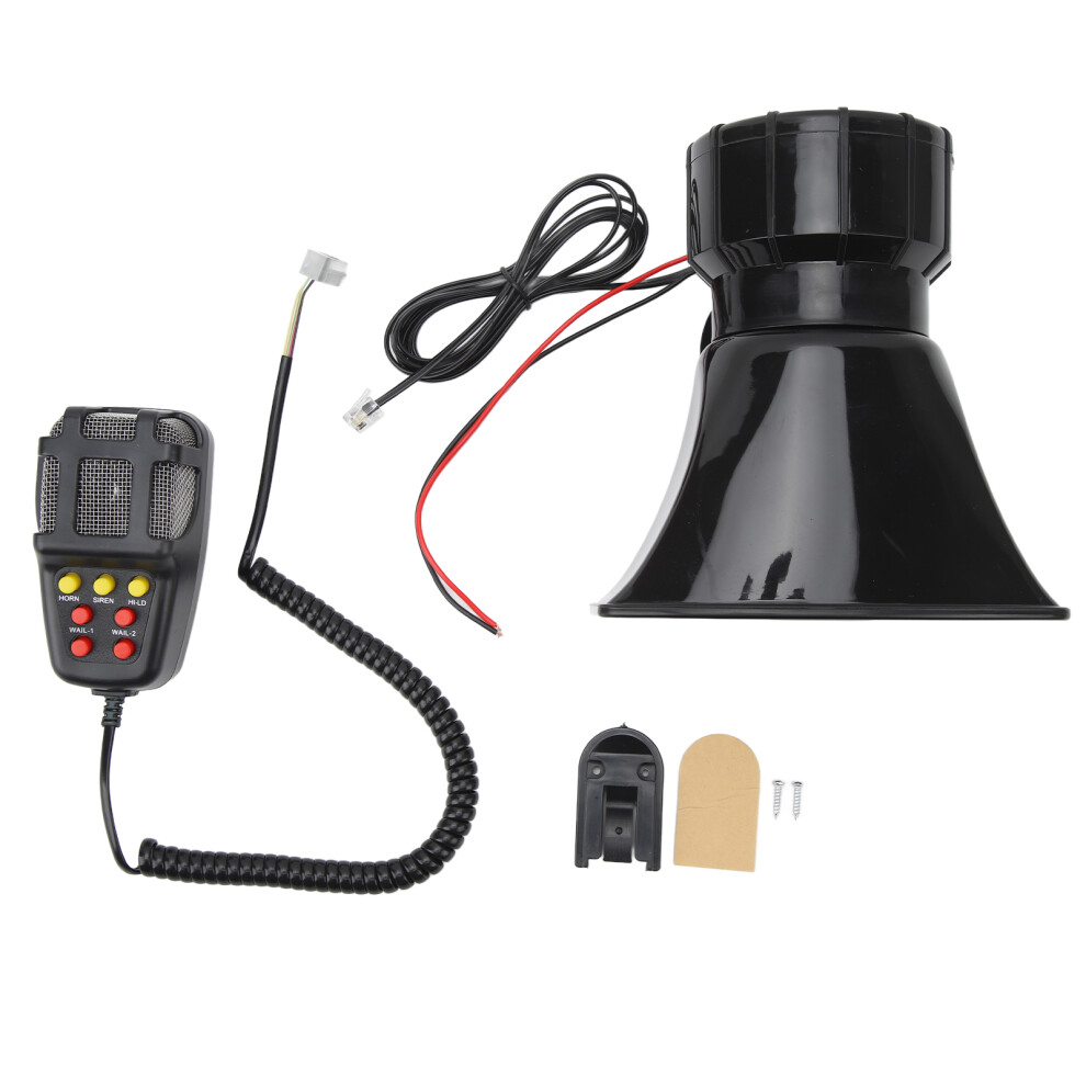 Siren Sounds Emergency Horn With Microphone System 7 Tones Loud Alert Car Siren Horn High Quality Metal Frame Compatible For Truck Crane Boat 12V 9773935210172