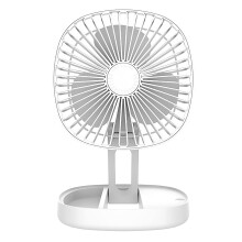 7Inch Air Circulator Fan Folding Desk Fan, 3 Speeds, 180Degree Pivot Head, USB or Rechargeable Battery, Ice Groove Design