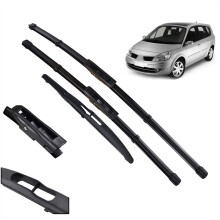 Front and Rear AllWeather Curved Fit Wiper Blades 26' 22' 10' for Renault Scenic 2 20052009