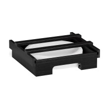 Kitchen Paper Plate Dispenser, Vertical SpaceSaving Plate Holder, Black Plastic Kitchen Organizer For Party And Picnic
