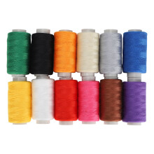 Premium Spun Polyester Sewing Threads In 12 Colors High Tensile Strength For Embroidery Crafts And Repairs Compatible With Universal Needles