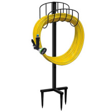Garden Hose Holder Heavy Duty Metal Hose Stand Freestanding Detachable Pipe Bracket Vertical Garden Hose Storage Rack
