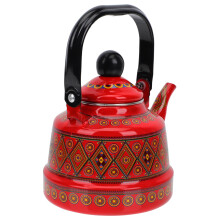 Enamel Water Heating Kettle Antique Red Gas Stove Induction Cooker Heat Conductive Tea Kettle Mulled Wine Hotel Office