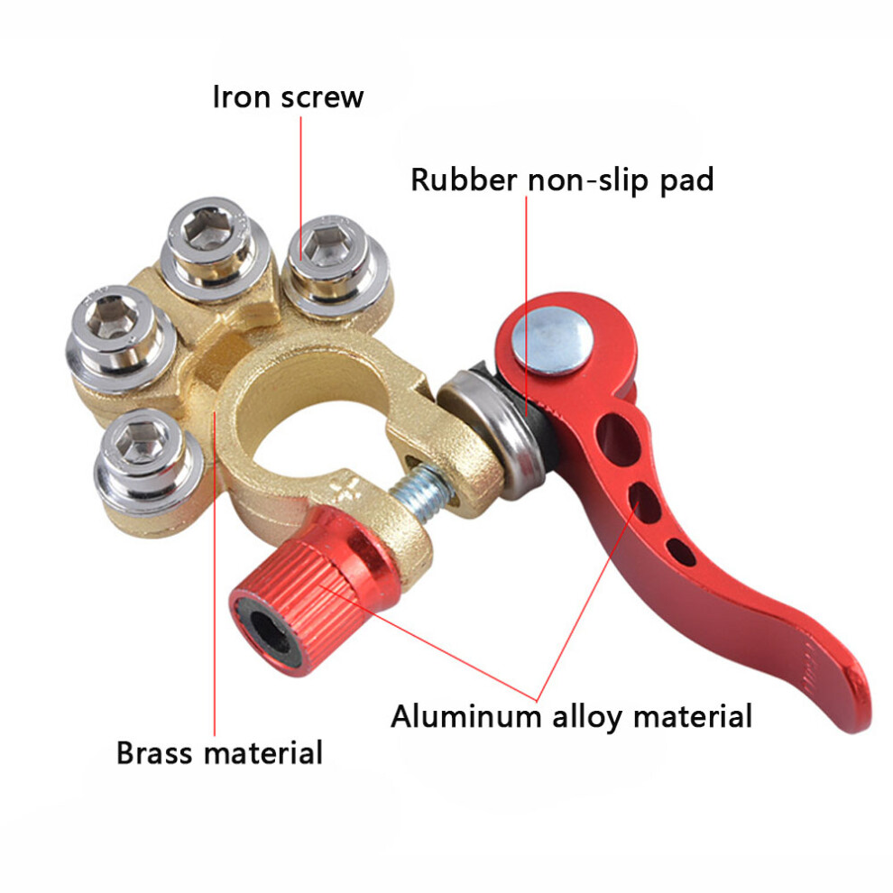 2Pcs Battery Terminal Connectors Quick Release Car Cable Clamps + Hex Wrench 3741378100882