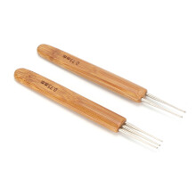 Ace de croșetat pentru dreadlocks de păr, cârlige de croșetat, mânere din bambus, instrument de interconectare, țesut ușor de dreadlocks,