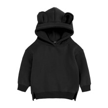 Cute Ear Hoodie Sweatshirt For Baby Boys And Girls Unisex Black Solid 1224 Months Infant Toddler Tops