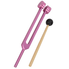 128HZ Relaxing Pink Tuning Fork Set Hammer Included Aluminum Alloy