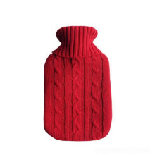 Hot Water Bottle Cover For 2L Flat Hot Water Bag Coral Fleece Knitted Red