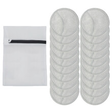 Discos demaquilantes reutilizáveis com camada intermediária absorvente de microfibra, laváveis e reutilizáveis para todos os tipos de pele,