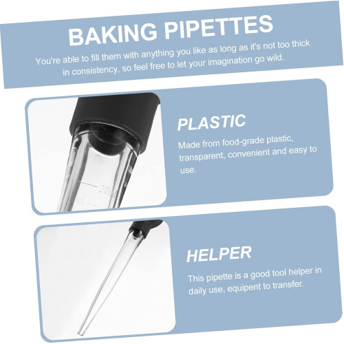 Plastic Dropper Measuring Tube Kitchen Pipette For Squeeze Transfer Large Scale Clear Plastic 2
