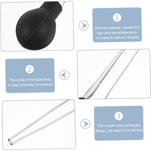 Plastic Dropper Measuring Tube Kitchen Pipette For Squeeze Transfer Large Scale Clear Plastic 1