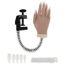Meisterhaftes Nagelkunst-Set, Übungshand für Acrylnägel, Mannequinhand mit biegsamen Gelenken, wiederverwendbare Nagelhand für Anfänger, Poetic