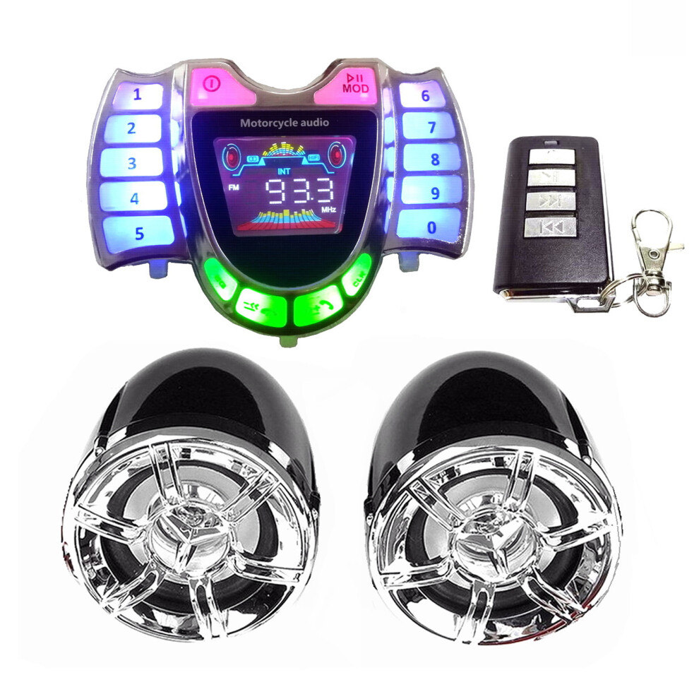 Advanced Motorcycle Stereo With Amplifier, Built-In Microphone And Usb Support For Bluetooth Wireless Speakers, Phone Charging And Remote Control 9009791817324