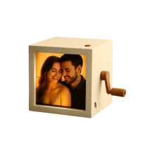 LED-beleuchtende Foto-Erinnerungsbox mit Kunststoffstruktur-Weiß