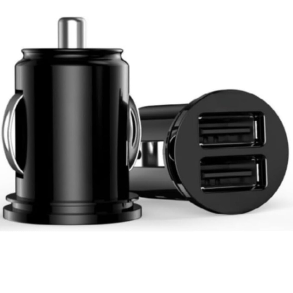 Dual Usb Car Charger With Fast Dual Device Charging, Compact Flush Fit Mini Cigarette Lighter Adapter 9094768675076