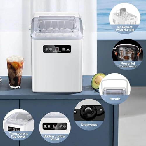 Countertop Ice Maker with SelfCleaning, Quiet Operation, 2 Cube Sizes for Home or Office 1