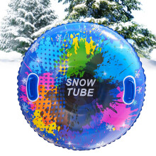 Snow Tube Thickened Inflatable Sled For Winter Sports Outdoor Trail Snowfield Blue For Kids And Adults