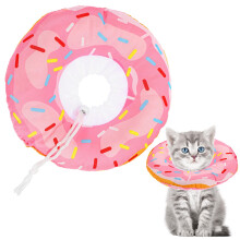 Cat Recovery Collar Soft Donut Style Adjustable Protective Cone For Wound Healing After Surgery For Small Medium Pets