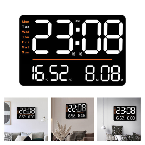 LED-Digitalwecker, großes Display, Hygrometer, 1
