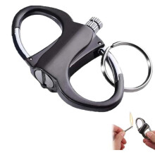Keychain Lighter Match Strike Portable Butane Reusable Lighter Outdoor Camping Black