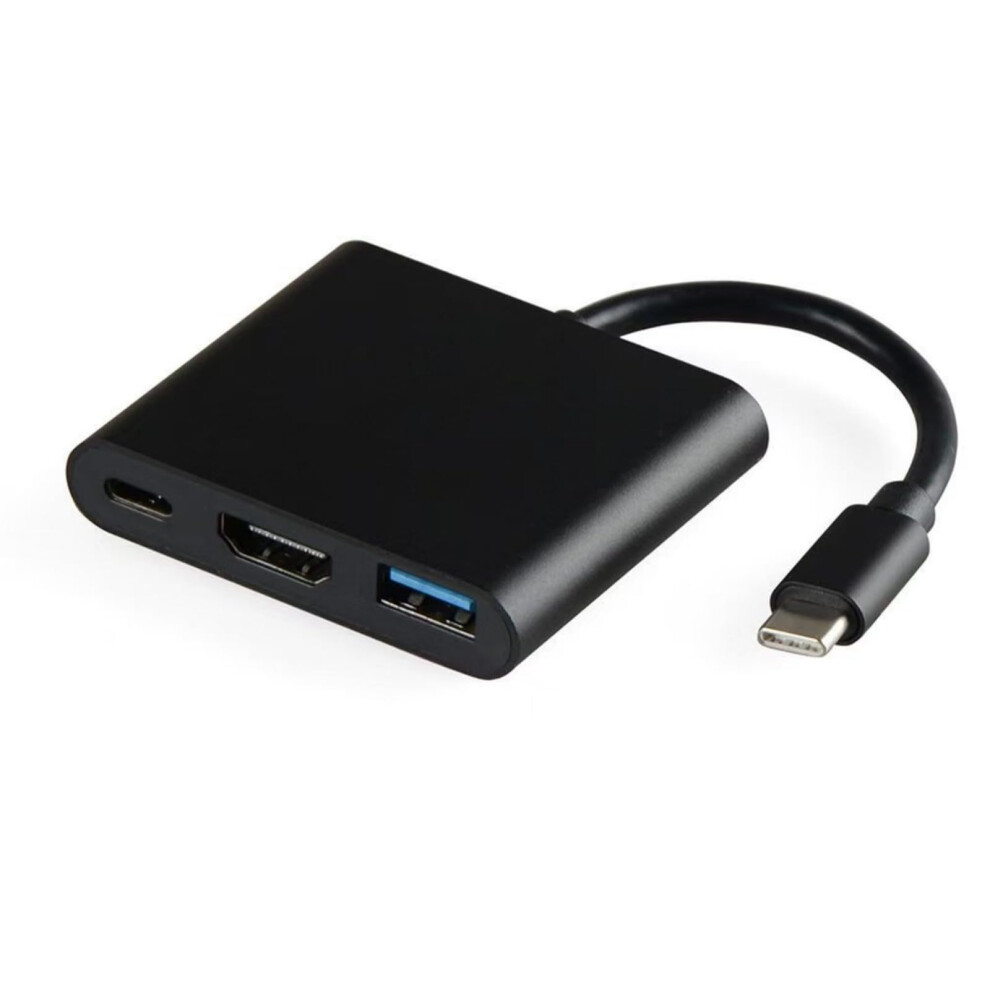 Type C To Hdtv Multiports Adapter With 4K Hdtv Output Usb 3.0 Data Port And Usb C Charging For Monitors And Hdtvs Black 9199774419246
