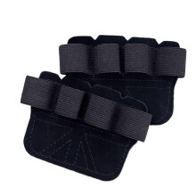 Workout Grip Pads Cowhide Gym Gloves Anti Skid Palm Protection Lifting Pads For Deadlift Weightlifting Belt Black 1 Pair