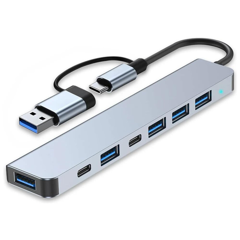 Usb C Hub 7 In 1 Multiport Adapter With Usb 3.0 For Laptop Macbook Ps5 Ps4 Switch Printer 9094768676226