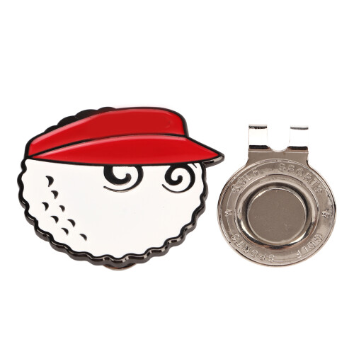 Marqueur de balle de golf rouge compact avec clip – Facile à transporter 2