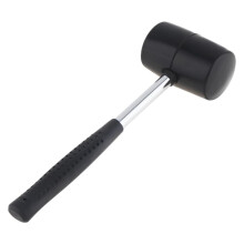 Rubber Mallet 400g Rubber And Steel NonElastic Black Tile Hammer With Round Head And NonSlip Handle DIY Hand Tool