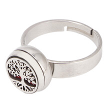 Bague d'aromathérapie portable, diffuseur d'huiles essentielles en acier inoxydable pour femmes, bijou de doigt ajustable avec filetage de haute