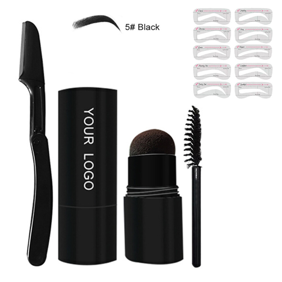 Eyebrow Styling System, Easy Hair Removal & Exfoliation Facial Razor, Eyebrow Stamp Stencil Kit with Usage Instructions for Effortless Application