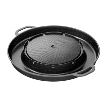Grill Pan 2In1, Griddle Skillet With Nonstick Coating, Portable For Kitchen Table Oven Smoker Barbecue Camping