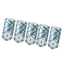 Jeu de 20 jetons de poker en argile avec grands chiffres, pour jeu de société
