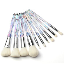 Make-up-Pinsel mit ultraweichen Borsten, strapazierfähigem, glitzerndem Kunststoffgriff, professionelles Make-up-Pinselset für Damen (10-teilig)